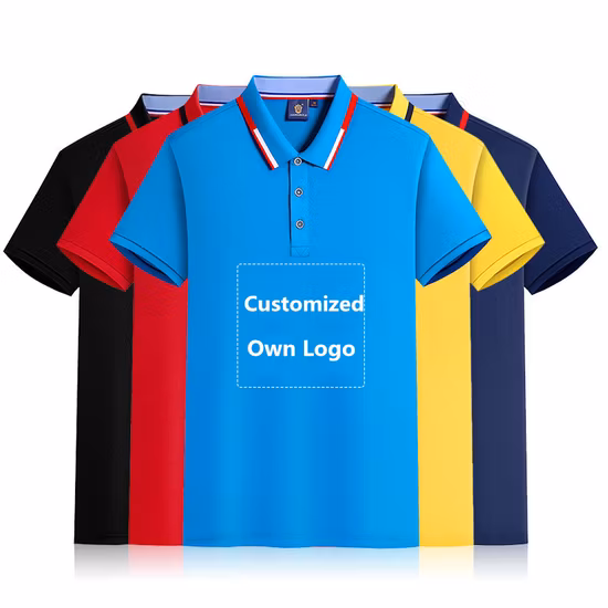 Unisex Short Sleeve Polo T-Shirts Premium Plain Gym Clothes, Customize Logo Collared Golf T Shirt Slim Fit Tennis Tee Shirts for Men and Women
